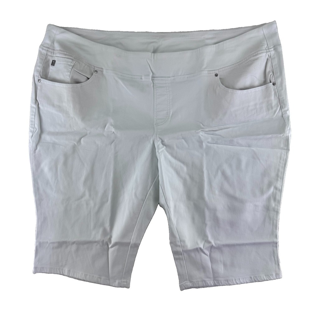 Belle by Kim Gravel TripleLuxe Twill Pedal Pushers Pants Shorts 32WP White‎